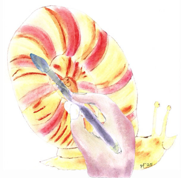 Aquarell Motiv Schnecke von Moni Paulick